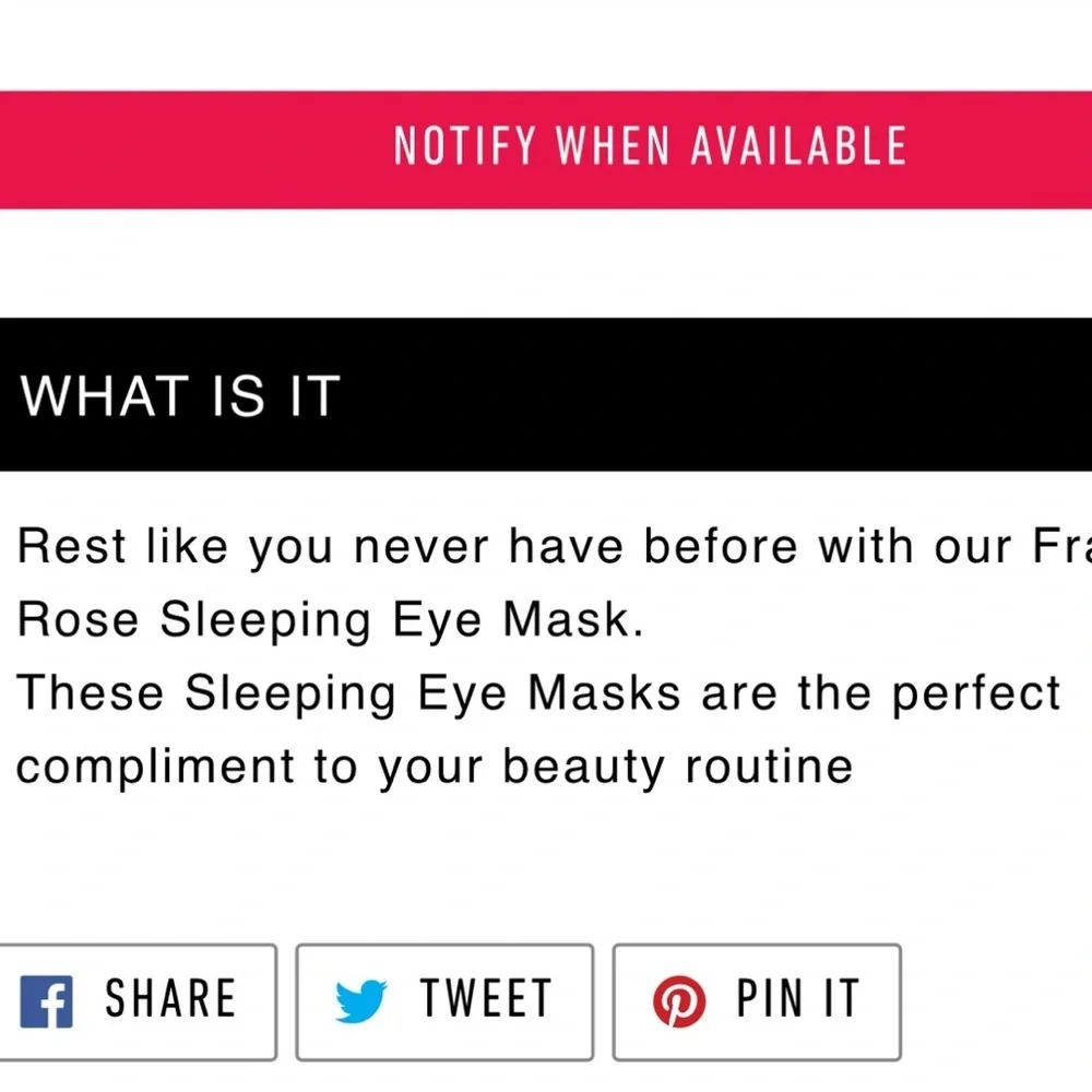 FRANKIE ROSE EYE MASK